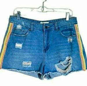 Chelsea & Violet | High Waist Distressed Embellished shorts size 29 or 8